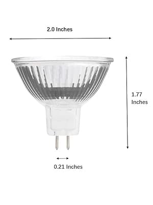 Phoenimax 6PCs MR16 12V 50W EXN High Output 800LM Halogen Bulb GU5.3 Pin Base, 2-Inch 38° Beam Angle, UV Stop Tempered Glass Cover, Dimmable Spot