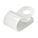 StarTech.com 100 Pack Screw Mount Cable Clamps - Medium 6.35mm Bundle Cable Fastener/Holder - R-Type Single Reusable Nylon Clip - Screw Down Ethernet