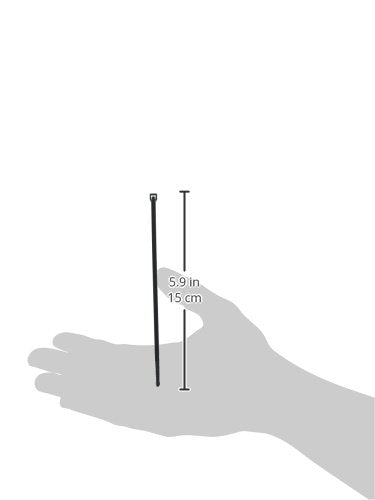 Hellermann Tyton T30R0C2 Standard Cable Tie, 5.8" Long, 30lb Tensile Strength, PA66, Black (Pack of 100)