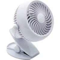 1DAFD4R Rechargeable Table Fan, 4'' Modern Personal Fan, White, Adjustable Tilt, Clip-On Mount, Touchpad Control, Quiet Operation, Stepless Speed