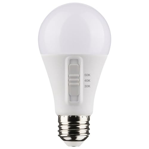 Satco Accessory - 12W A19 CCT Selectable LED Medium Base Replacement Lamp (Pack of 4)-4.59 Inches Length and 2.36 Inches Wide-