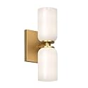 Kuzco Lighting WS57712-BG/GO Nola - 2 Light Wall Sconce-4.88 Inches Tall and 12.5 Inches Wide, Finish Color: Brushed Gold