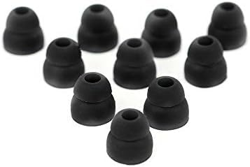 JustEarbuds 5 Pair Double Flange Earbud Headphones Replacement Silicone Ear Tips for Skullcandy, Panasonic, LG, Powerbeats, Symphonized, iFrogz, Mpow