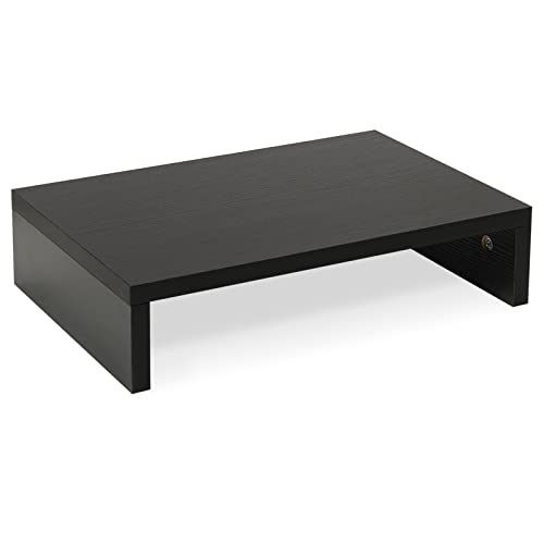 TEAMIX 14.2 inch Monitor Stand Riser, Wood Monitor Riser with Storage for Desk Small Monitor Stand TV/Screen/PC/Laptop Riser Computer Stand Desktop