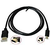 Golden Plated High Speed Micro HDMI Type D to HDMI Type A Male to Male Connector Cable/HD Video Cable for Sony Handycam HDR-CX220 HDR-CX240 HDR-CX330