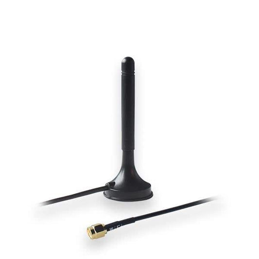 PR1KRF30 Wi-Fi Antenna | Magnetic | RP-SMA Male | 3 dBi | 1.5m Cable | 2.4 GHz (5 Pack)