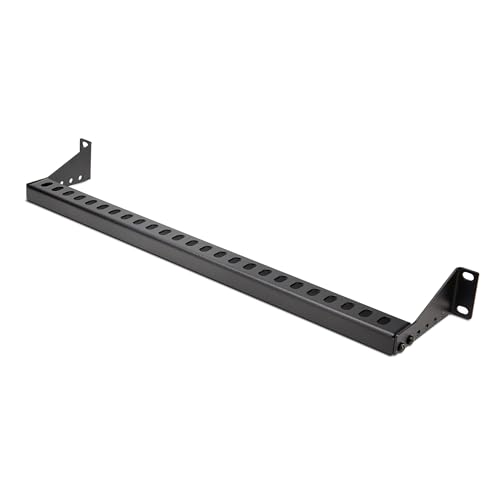 StarTech.com 1U Rack Mountable Cable Lacing Bar w/Adjustable Depth, Cable Support Guide for Organized 19" Racks/Cabinets, Horizontal Cable Guide for