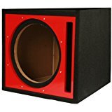 Absolute USA PSEB10R Single 10-Inch Ported Subwoofer Enclosure with Red High Gloss Face Board