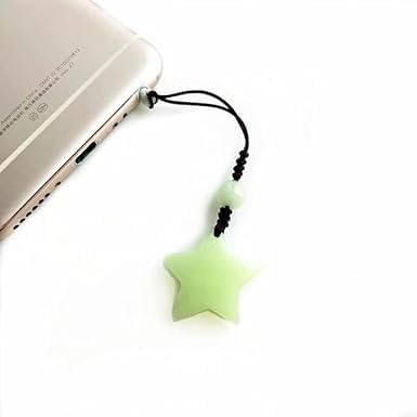 Seadiquiet Glow in Dark Star Pendant Phone Chain Charm, Luminous Star Keychain Hanging Rope Lovely Phone Strap Bag Decor