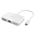 j5create USB Type C to 4K HDMI and Gigabit Ethernet with PD 100W Pass-Through Charging, for MacBook Pro, MacBook Air, Chromebook, Surface Pro, iPad