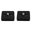 2 Pack Simplicity DS-1 Bi-Directional QR Camera Body Plate Arca-Swiss Compatible with Stainless Steel D-Ring SS Ideal for Compact Camera