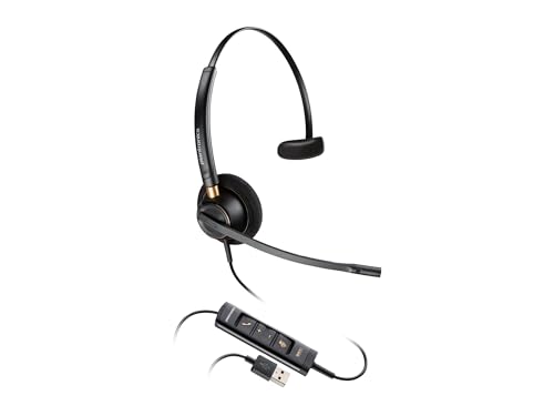 Poly - EncorePro 515-M USB-A and USB-C USB Headset (Plantronics) - Optimized for Teams - Hold & Call Answer Buttons - Works with Avaya, Genesys…