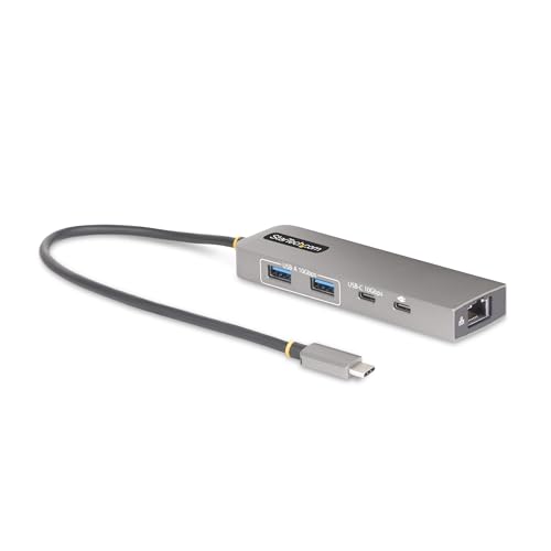 StarTech 3-Port USB-C Hub, 10Gbps, with 2.5GbE and 100W PD Pass-Through