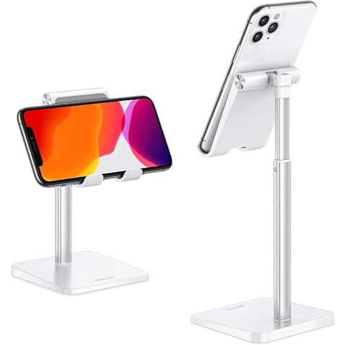 OMOTON Cell Phone Stand, Adjustable Angle Height Desk Phone Dock Holder for iPhone Air 17 Pro Max/Plus/XS/XR, Samsung Galaxy S20 / S10 / S9 / S8