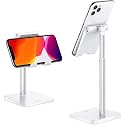 OMOTON Cell Phone Stand, Adjustable Angle Height Desk Phone Dock Holder for iPhone Air 17 Pro Max/Plus/XS/XR, Samsung Galaxy S20 / S10 / S9 / S8