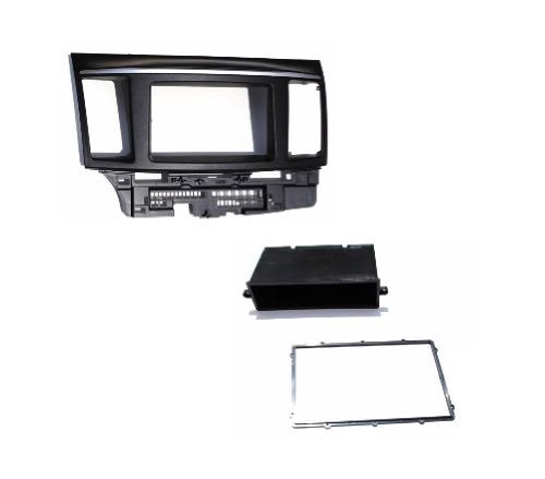 Aftermarket Stereo Double Din Dash Installation Install Kit + Wire Harness Compatible with Mitsubishi Lancer/Lancer Evolution (2007-2017)