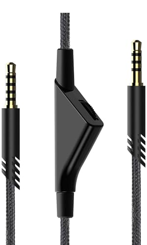 LecLooc Replacement for Astro A40 Cord, A10 Headset Cable Braided Wire, 6.5 Feet/2.0 M Volume Control Cable Compatible with Astro A40TR/A40/A10 Gaming