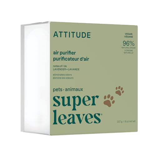 ATTITUDE Air Purifier with Activated Carbon Filter, Plant- and Mineral-Based Ingredients, Traps Pet Odors and Pollutants, Vegan and Cruelty-free