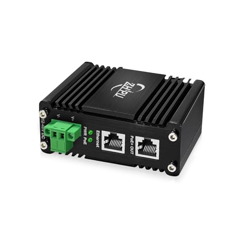 Industrial Gigabit 30W PoE Injector 12~48V DC Input Boost to 48V PoE Output, IEEE802.3af/at PoE+ Adapter Power Over Ethernet 10/100/1000Mbps