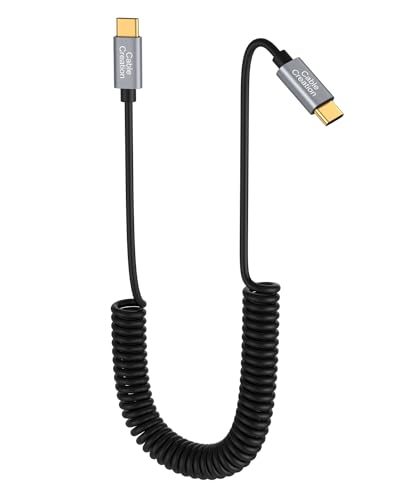 CableCreation Coiled USB C to C 60W Fast Charging Max 5ft, Type C Retractable USB C Charger Cord for Android Auto & CarPlay, iPhone 17/16/15,iPad
