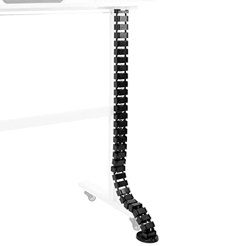 VIVO Standing Desk Vertebrae Magnetic Cable Management Kit, Adjustable Quad Entry Flexible Spine Wire Organizer Cord Snake for Home Office, Black