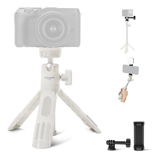 NEEWER Basics Mini Desk Selfie Stick Tripod Compatible with iPhone GoPro Insta360 DJI, Portable Small Camera Webcam Android Cell Phone Holder Ball