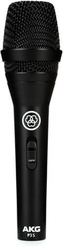AKG Pro Audio P3S High-Performance Cardioid Dynamic Vocal Microphone with On/Off Switch, XLR Connector, Professional Studio & Live Performance