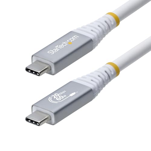 StarTech 10ft/3m USB4 Cable, 60W, 4K 120Hz, White (CC10FT20GUSB4CXW)