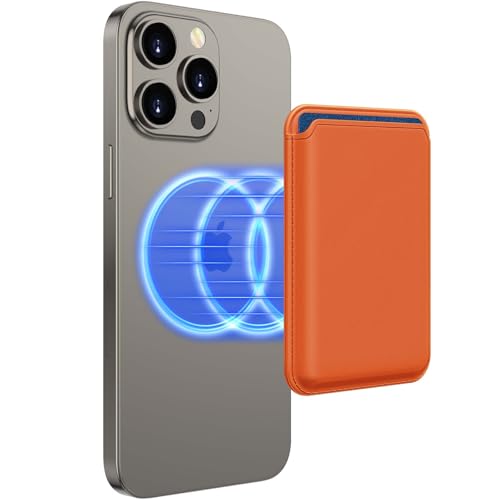 Homstect Upgraded Wallet, Magnetic Phone Wallet -Orange
