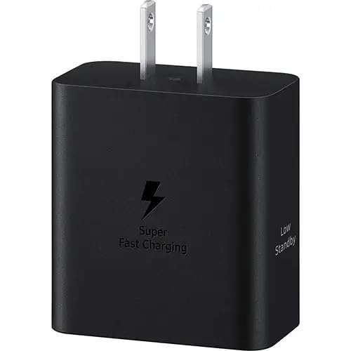 SAMSUNG 50W Duo Power Adapter Wall Charger, 2 Ports, Cable Included, Super Fast Charging 2.0 for Galaxy Phones, Tablets, USB Type C Devices, Low