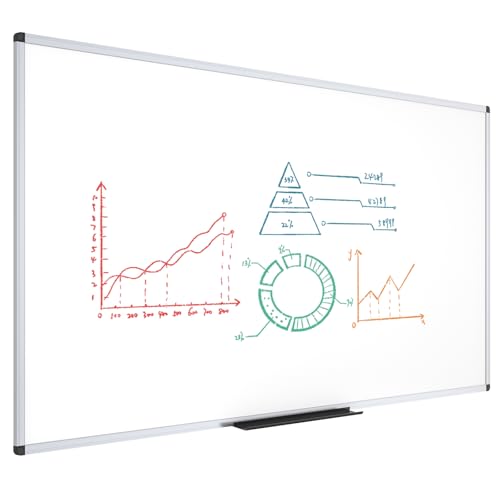 VIZ-PRO Dry Erase Board/Magnetic Whiteboard, 96 x 48 Inches, Large Wall Mounted Board for School Office and Home 8' x 4'
