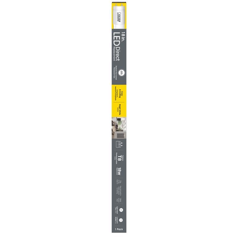 Feit Electric T8 Bright White 18 in. G13 Linear LED Linear Lamp 18 Watt Equivalence 1 pk