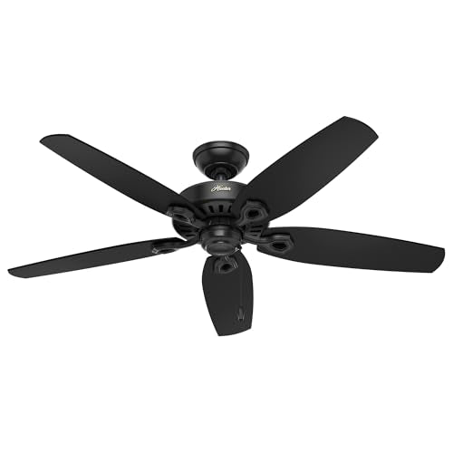 Hunter Builder Elite, Outdoor or Indoor, Ceiling Fan, 52 inch, Matte Black