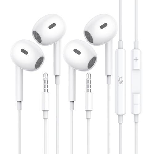 Wired Earbuds, [Clear Calls & No Noise] 3.5mm Headphones with Microphone in Ear Earphones HiFi Stereo Volume Control…