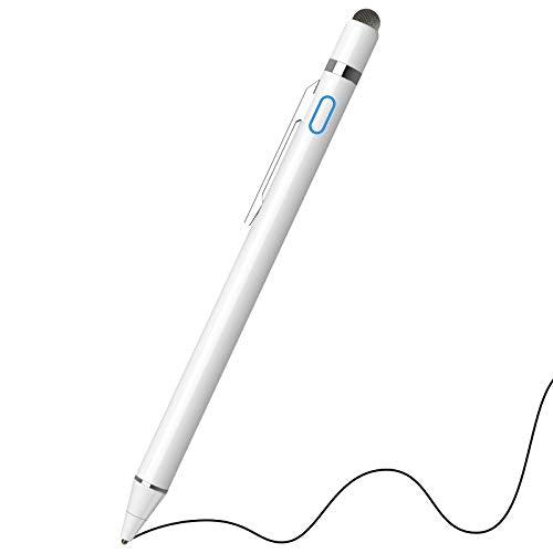 NTHJOYS 2 in 1 Rechargeable Digital Pen Fine Point Stylus for iPhone/iPad Pro/Mini/Air/Samsung and Other Touch Screens