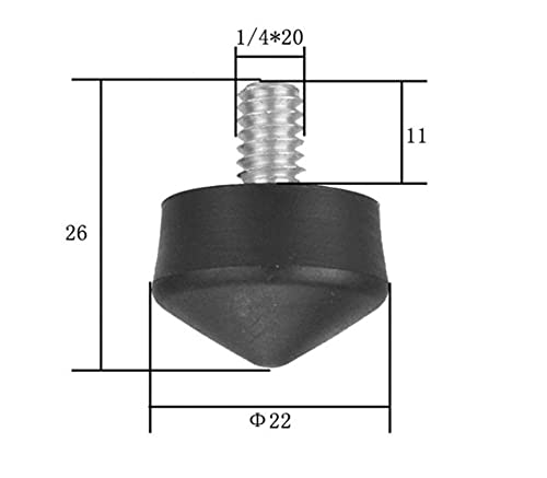 Foto&Tech 3 Pieces Universal Anti Slip Rubber Tripod Feet Compatible with Benro Gitzo Induro Kingjoy Manfrotto, Thread Tripod Foot Replacement