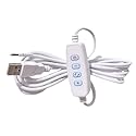 1 Pcs White DC5V USB LED Dimmer Extension Cable with On/Off Switch Adapter LED Dimming Controller for LED Light Bulb Lamps USB-Port Power Cable