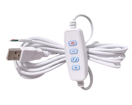 1 Pcs White DC5V USB LED Dimmer Extension Cable with On/Off Switch Adapter LED Dimming Controller for LED Light Bulb Lamps USB-Port Power Cable
