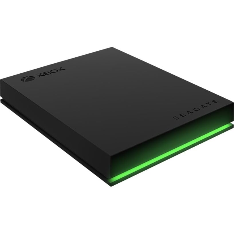 Seagate Game Drive for Xbox 2 TB External Hard Drive Portable HDD - USB 3.2 Gen 1, Black with built-in green LED bar, Xbox Certified, 3 year Rescue