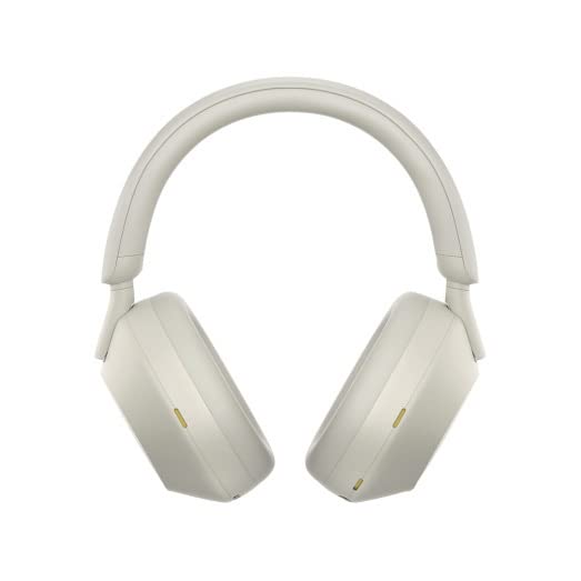 Sony WH-1000XM5 Wireless Noise Canceling Over-Ear Headphones (Silver) with Wireless 10,000mAh Power Bank Bundle (2 Items)