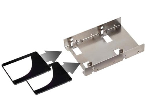 SilverStone SDP08 3.5" to 2.5" Bay Converter, Nickel-coated finish, SST-SDP08