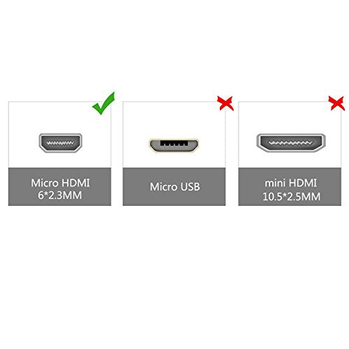axGear Micro HDMI MICROHDMI to HDMI Cable 6 FT for HDTV 6FT 6F 1.8 Meter
