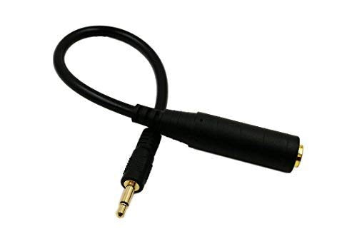 zdyCGTime CGTime Golden Plated 3.5mm Mono 1/8 inch Audio Male to 6.35mm 1/4 inch Female Jack Converter Cable Cord Adapter (25CM/10Inch)