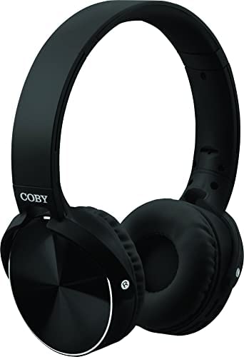 Coby Folding Metal Bluetooth Over-Ear Headphones Wireless Headset with Microphone, AUX Input, TF Card & USB Port, Hands-Free Controls, 10-Hour…