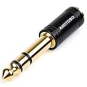 ANDTOBO 1/4''(6.35mm) Male to 1/8'' (3.5mm) Female Stereo Audio Jack Pure Copper Adapter for Headphone, Amp, 1 Pack-Black