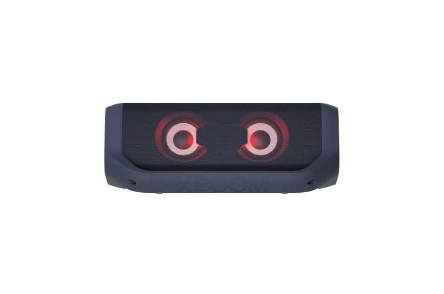 LG XBOOM Go P7 Portable Bluetooth Speaker, 2.0 Channel, IPX5 Water Resistant, LED Lighting, 24Hr Battery, Black (Renewed)
