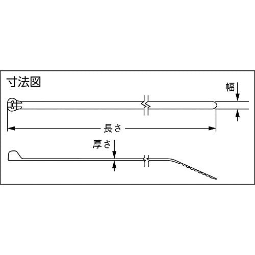 Panduit BT2S-M0 Dome-Top Barb-Ty 8" Cable Tie with Stainless Steel Barb, Indoor/Outdoor, UV/Weather-Resistant Nylon 6.6, 50 Lb. Tensile Strength, Cord