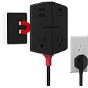 Monster Power Shield: Magnetic Wall Outlet Extender, Multiple Plug Outlet with 2 AC Outlets, 3 USB-A Ports, & 1 USB-C Port (20W)