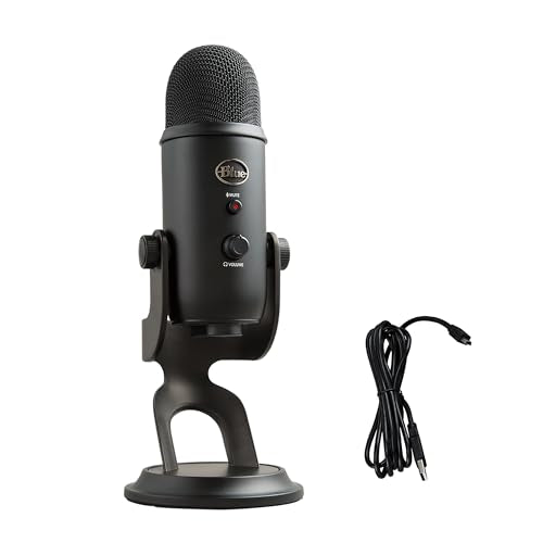 Logitech Creators Blue Yeti USB Microphone for PC, Mac, Gaming, Recording, Streaming, Podcasting, Studio and Computer Condenser Mic with Blue VO!CE