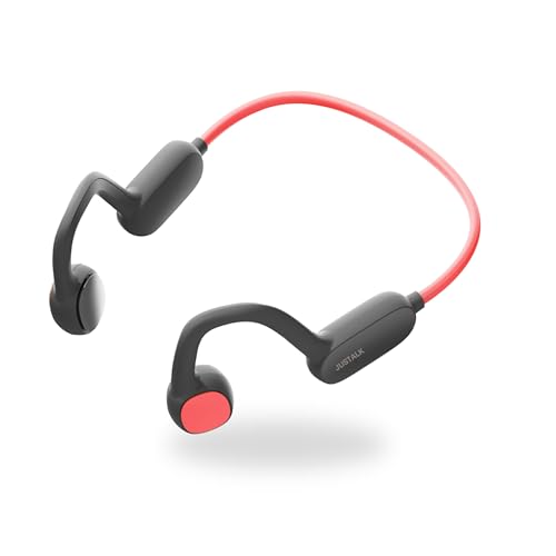 JusTalk Kids Headphones, Air Conduction Wireless Open Ear Headphones for Kids, Bluetooth 5.4, 85dB Hearing Protection, Memory Titanium Neckband,MEMS